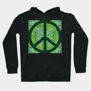 Peace Sign with Green flower of life symbols Hoodie